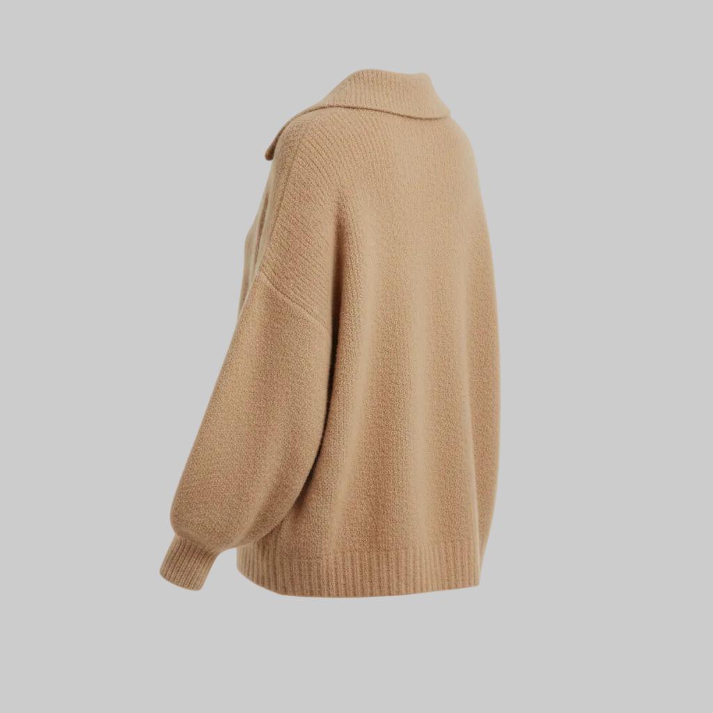 Women's Fuzzy V-Neck Sweater
