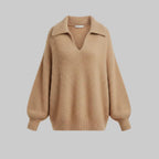 Women's Fuzzy V-Neck Sweater